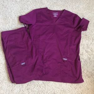 Maroon Cherokee Workwear Scrubs, Size M